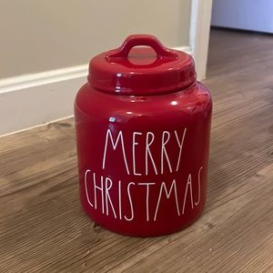 Rae Dunn Red Merry Christmas Canister NWT